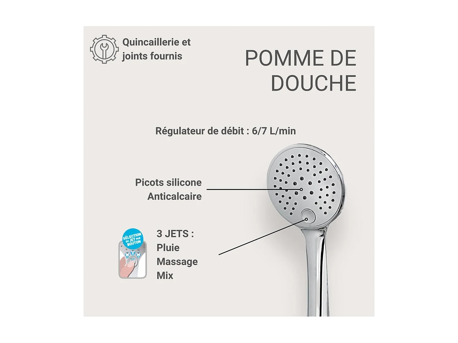 Columna de ducha cromada SOMA