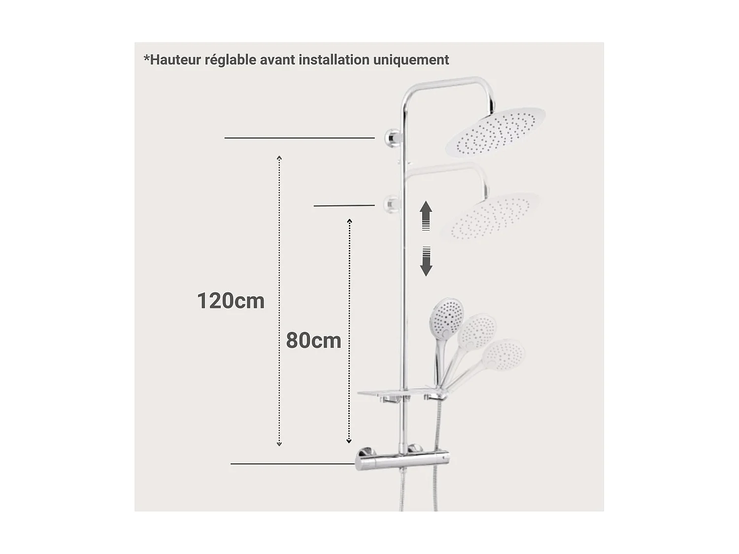 Columna de ducha cromada SOMA
