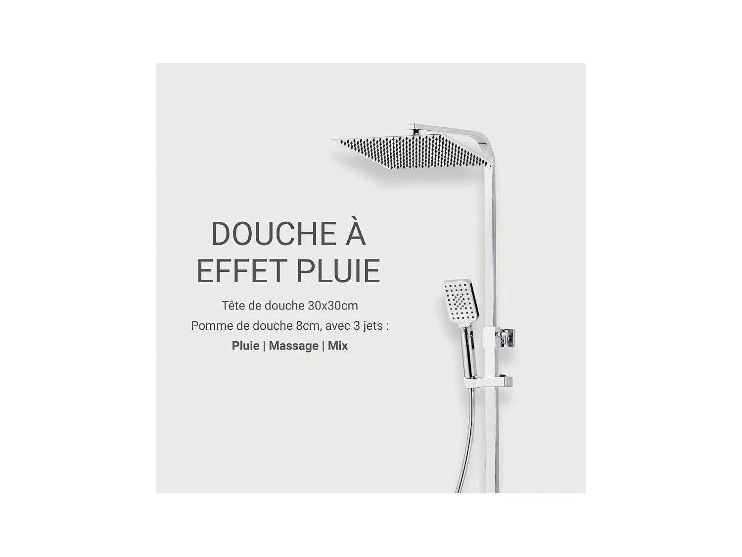 Columna de ducha cuadrada de inox MORK