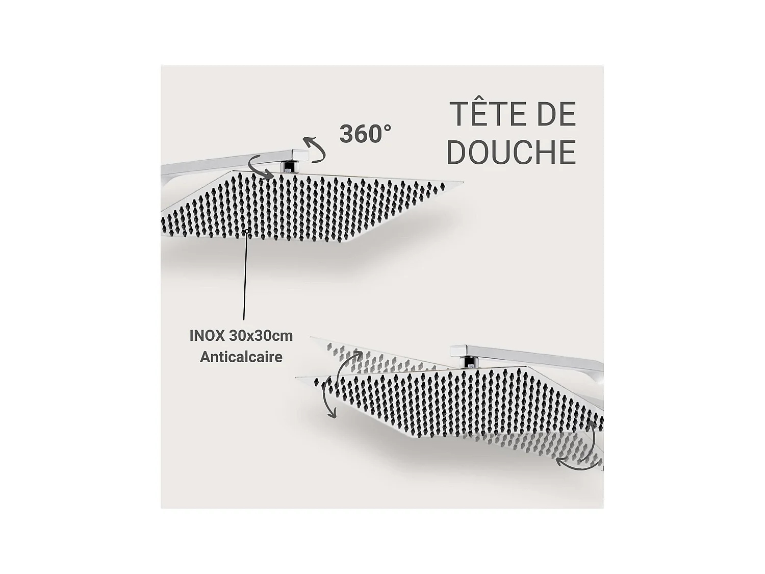 Columna de ducha cuadrada de inox MORK