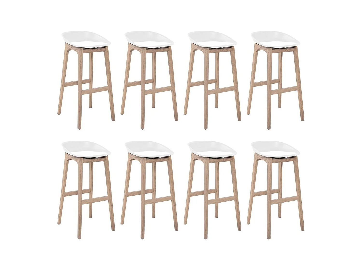 Satz von 65 cm RIVA Barhockern aus Holz