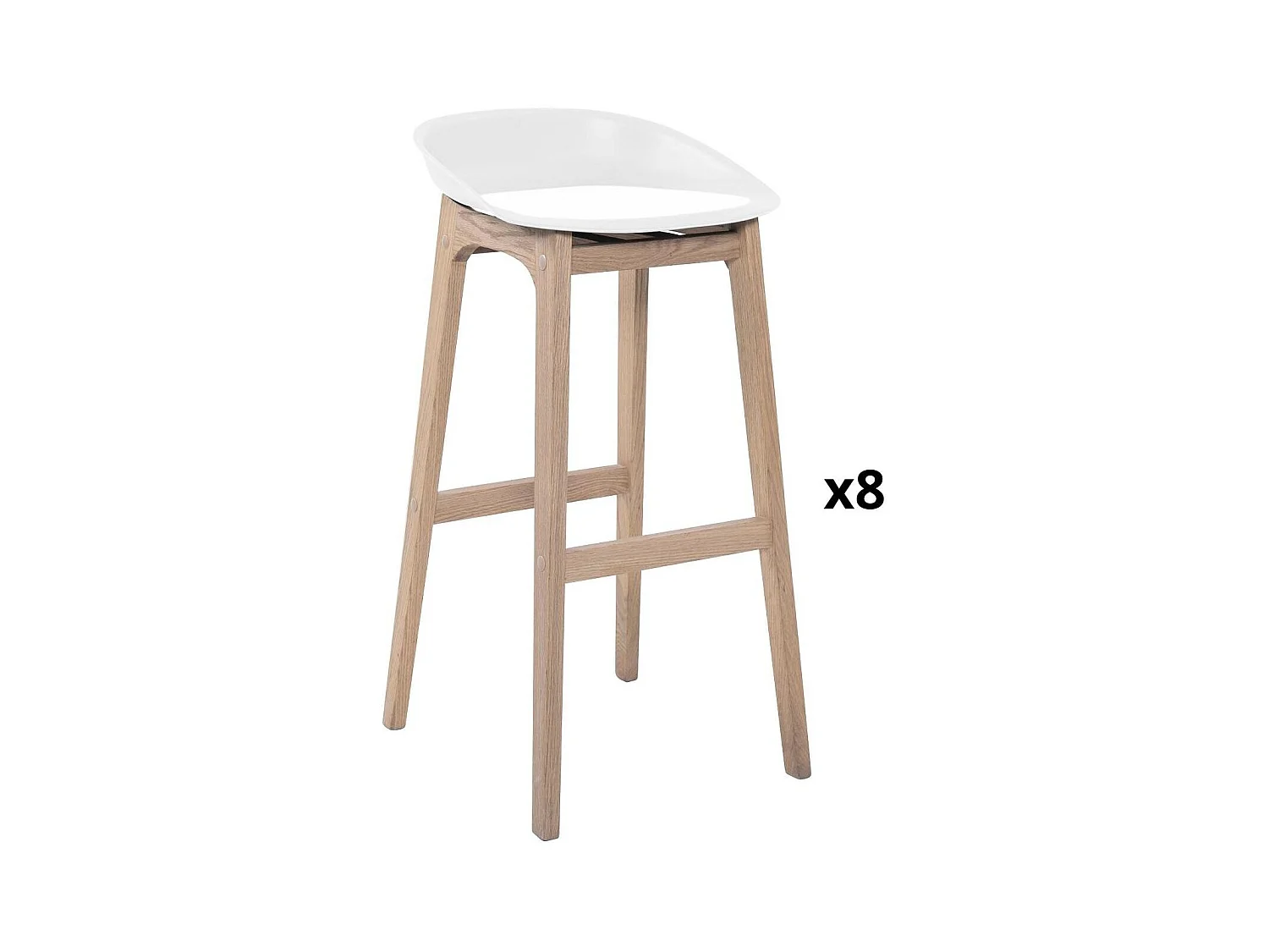 Satz von 65 cm RIVA Barhockern aus Holz