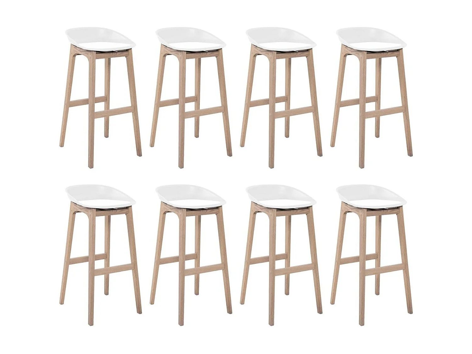 Satz von 65 cm RIVA Barhockern aus Holz