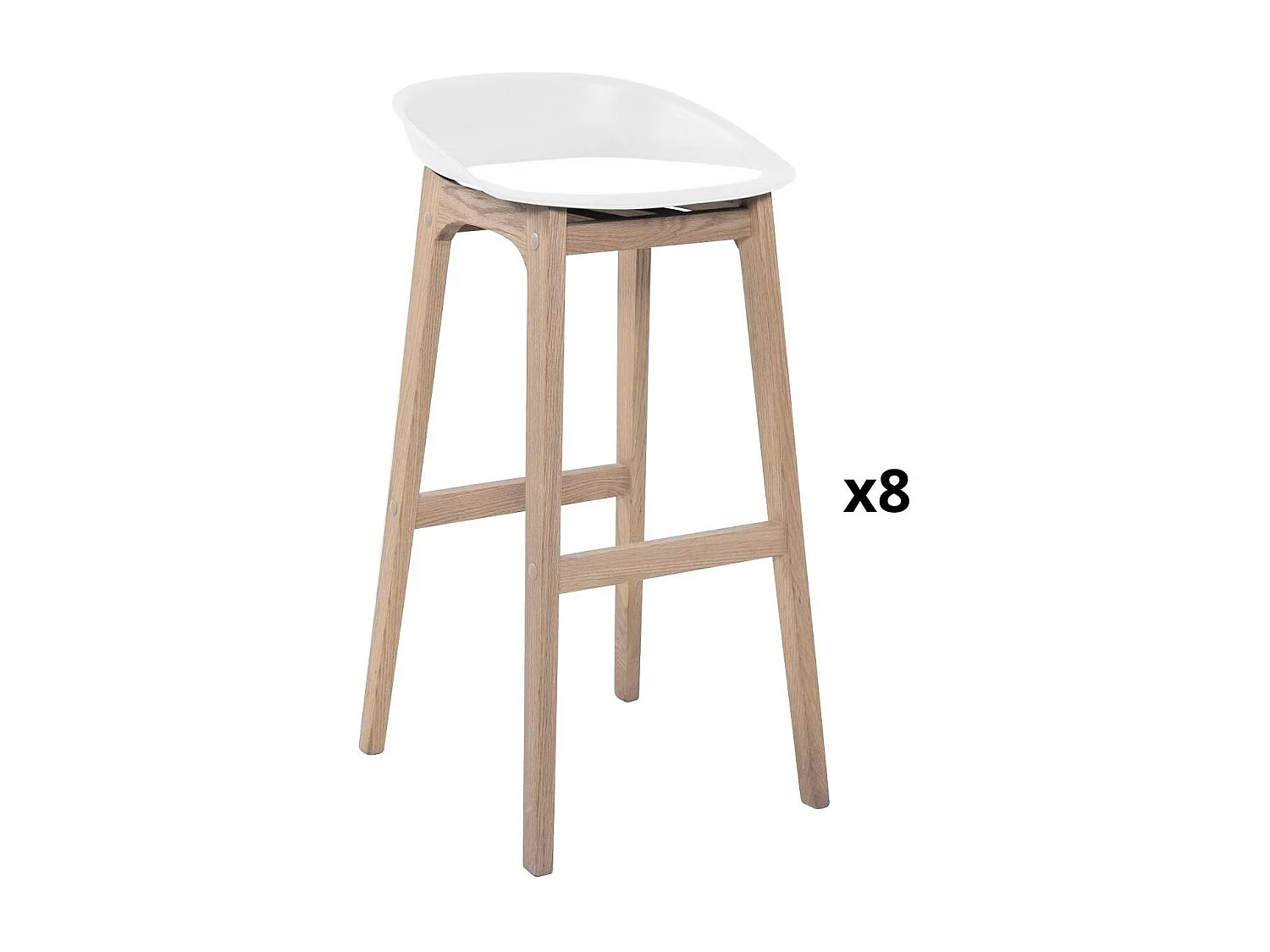 Satz von 65 cm RIVA Barhockern aus Holz