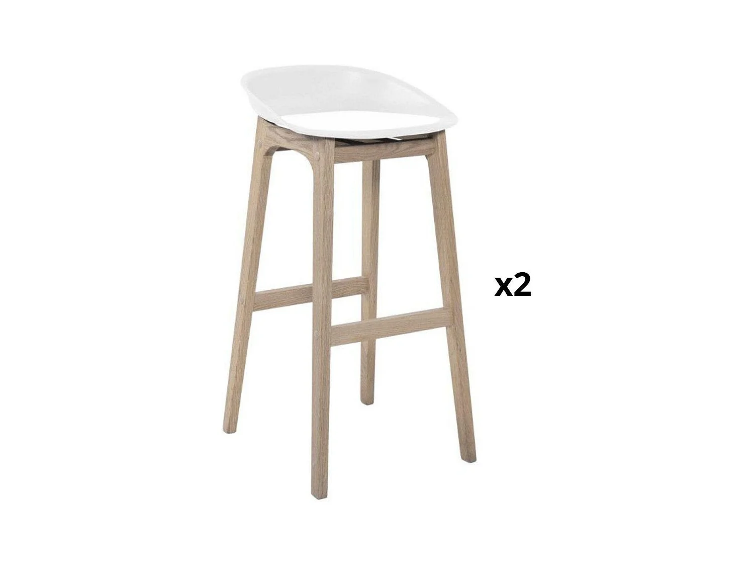 Satz von 65 cm RIVA Barhockern aus Holz