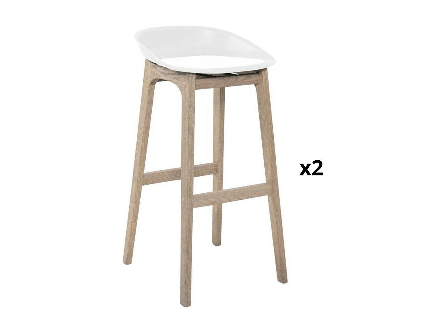 Satz von 65 cm RIVA Barhockern aus Holz