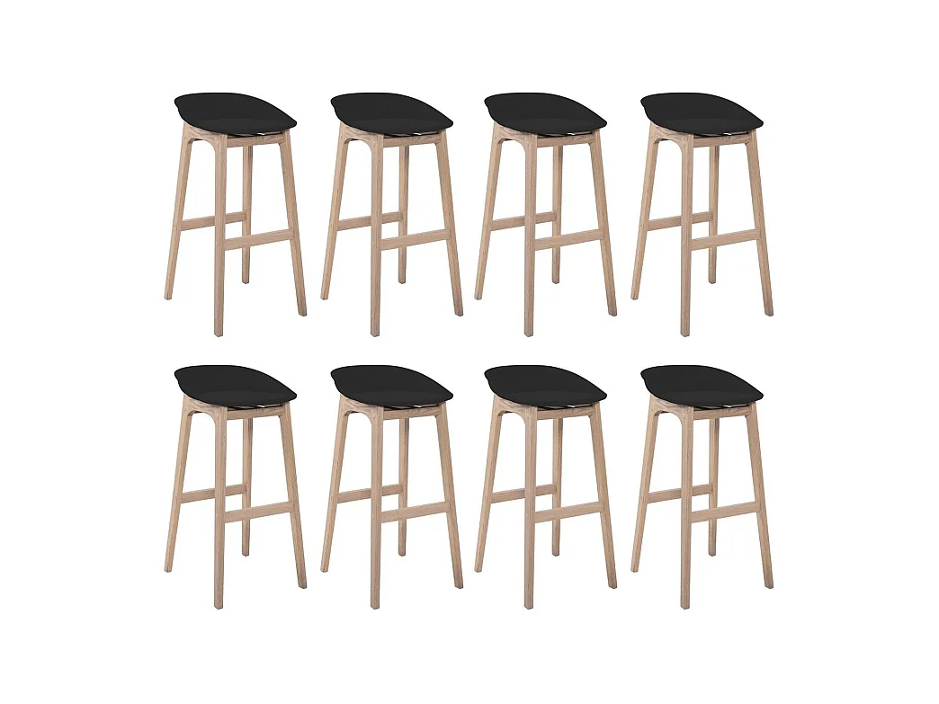 Satz von 65 cm RIVA Barhockern aus Holz