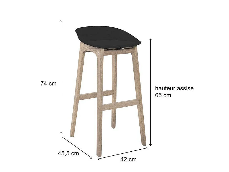 Set van 65cm RIVA houten barkrukken