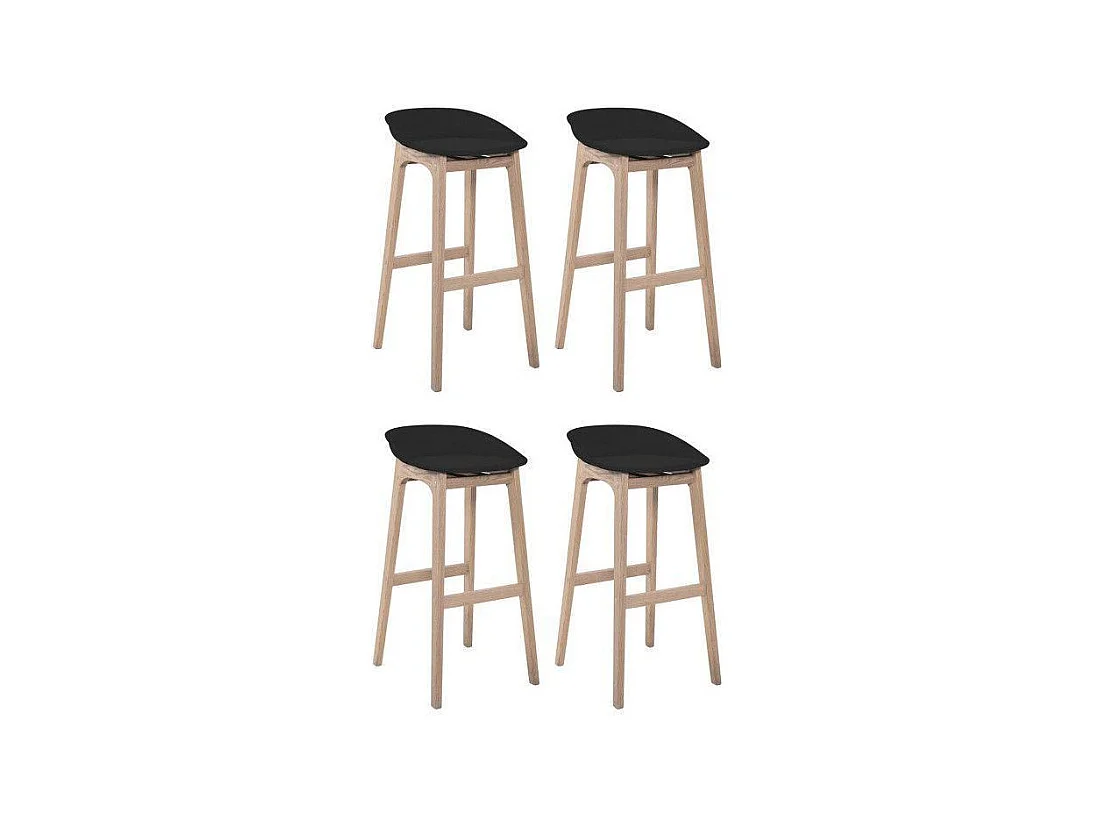 Satz von 65 cm RIVA Barhockern aus Holz