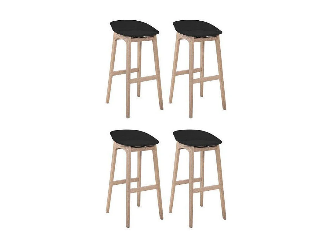 Satz von 65 cm RIVA Barhockern aus Holz