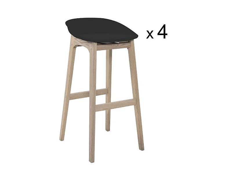 Komplet 65cm drewnianych krzeseł barowych RIVA