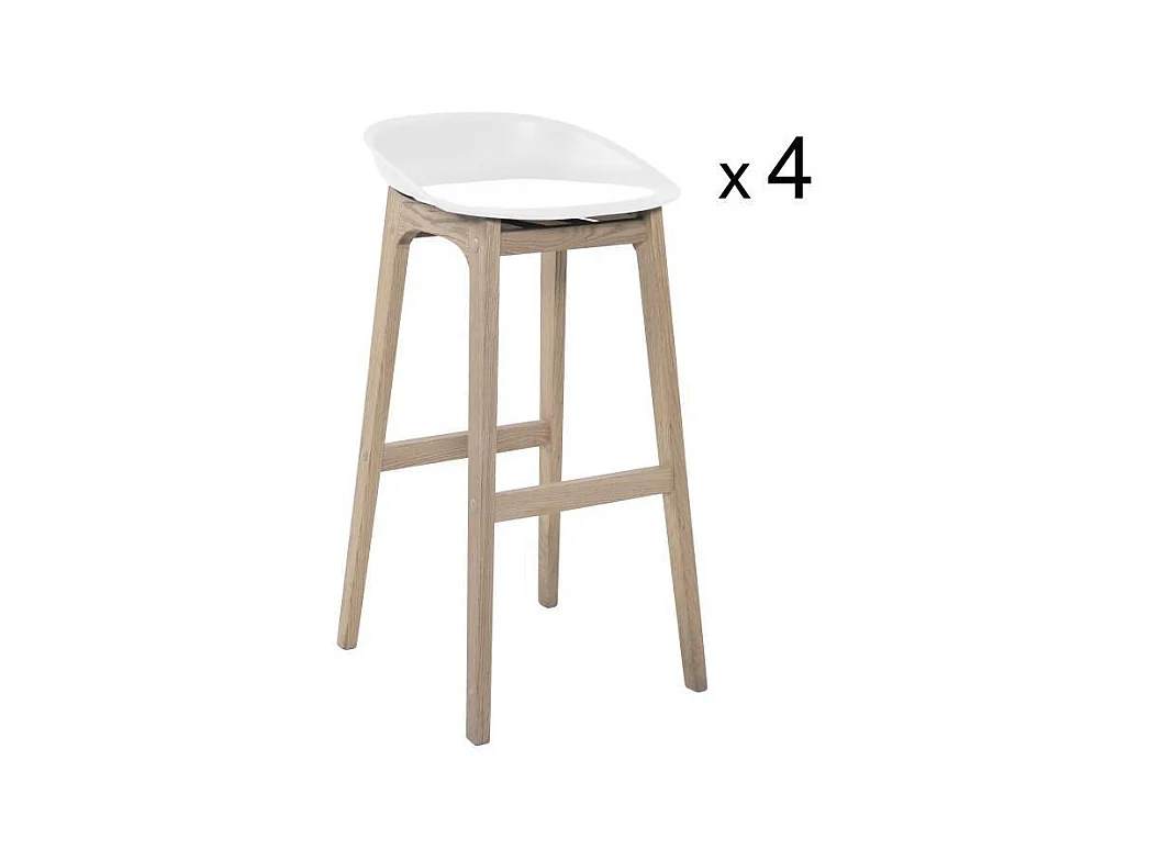 Satz von 65 cm RIVA Barhockern aus Holz