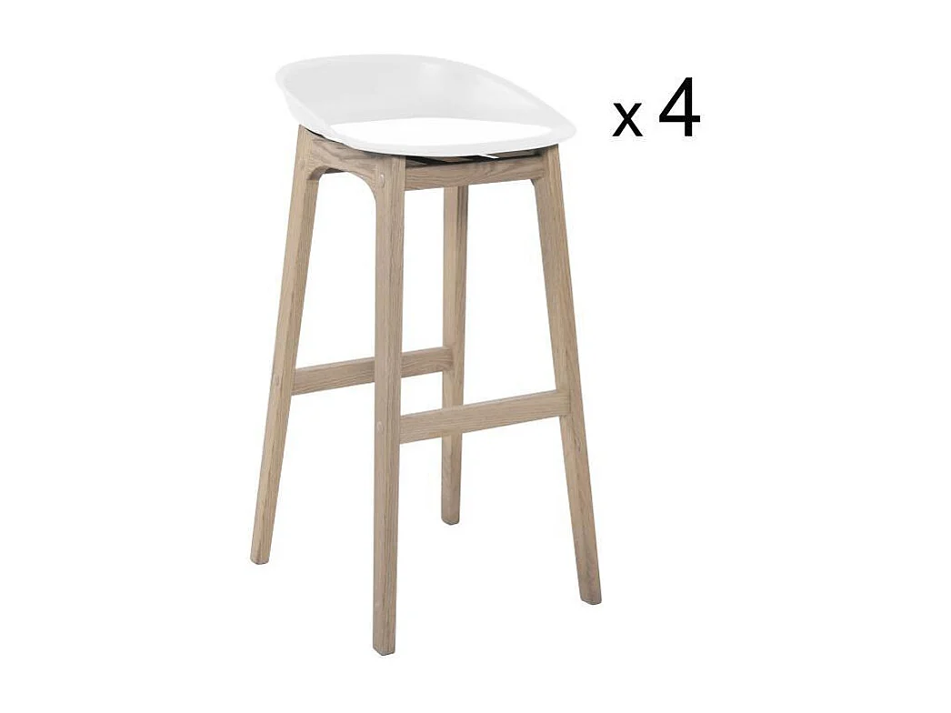 Satz von 65 cm RIVA Barhockern aus Holz