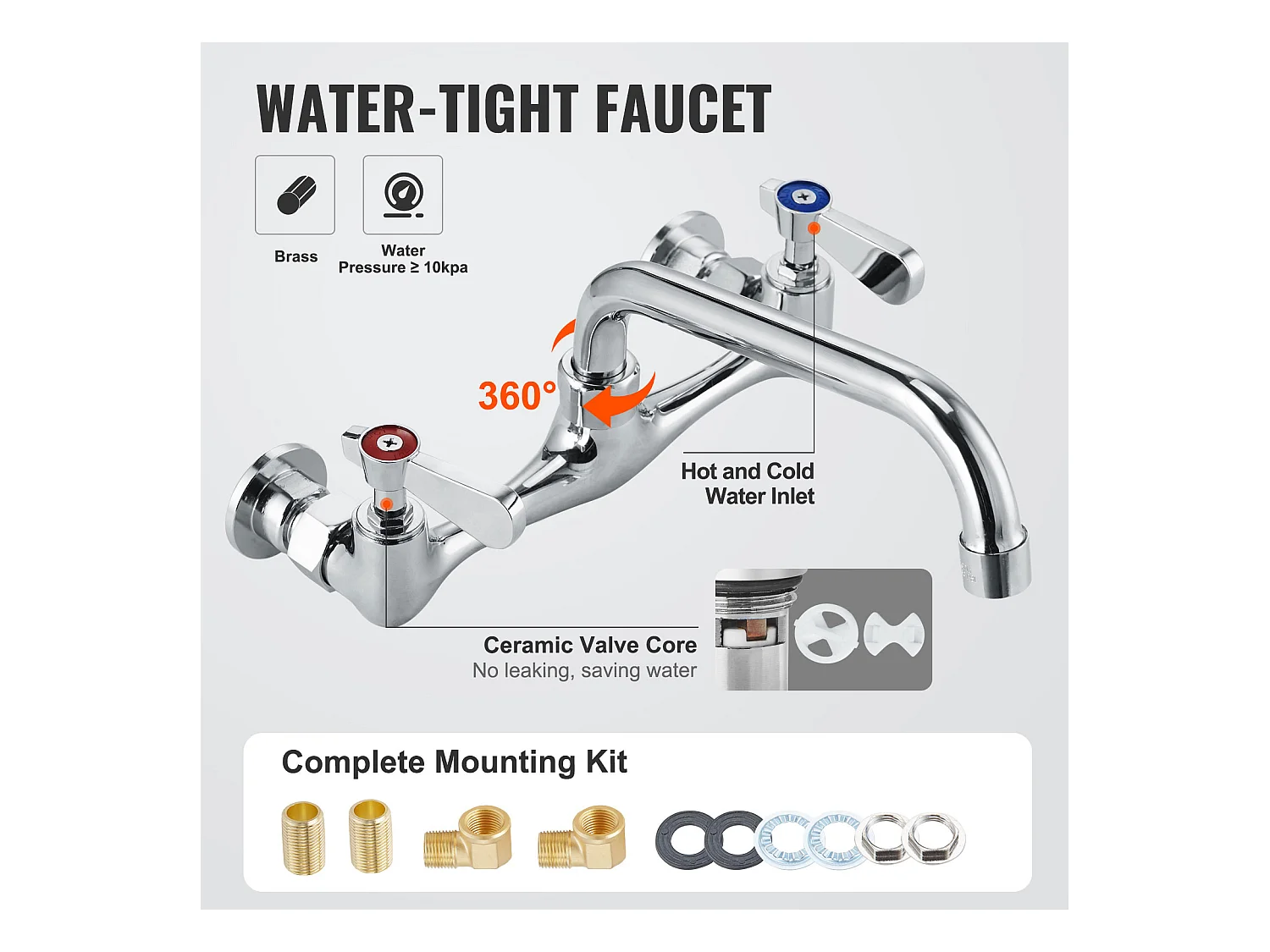 Évier Utilitaire, SucceBuy Évier de Cuisine et de Préparation Commercial à 1 Compartiment avec Dosseret en Acier Inoxydable