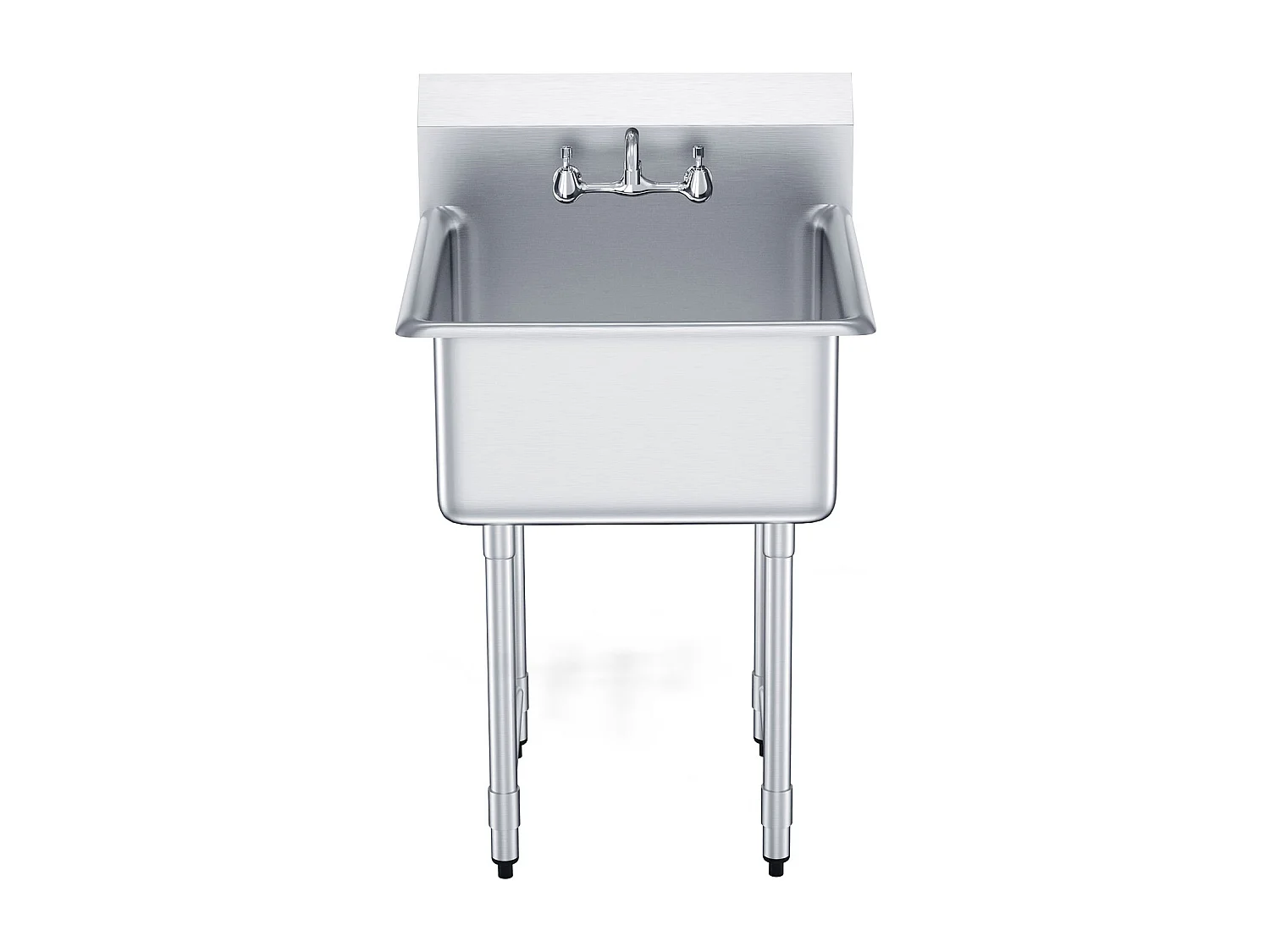 Évier Utilitaire, SucceBuy Évier de Cuisine et de Préparation Commercial à 1 Compartiment avec Dosseret en Acier Inoxydable