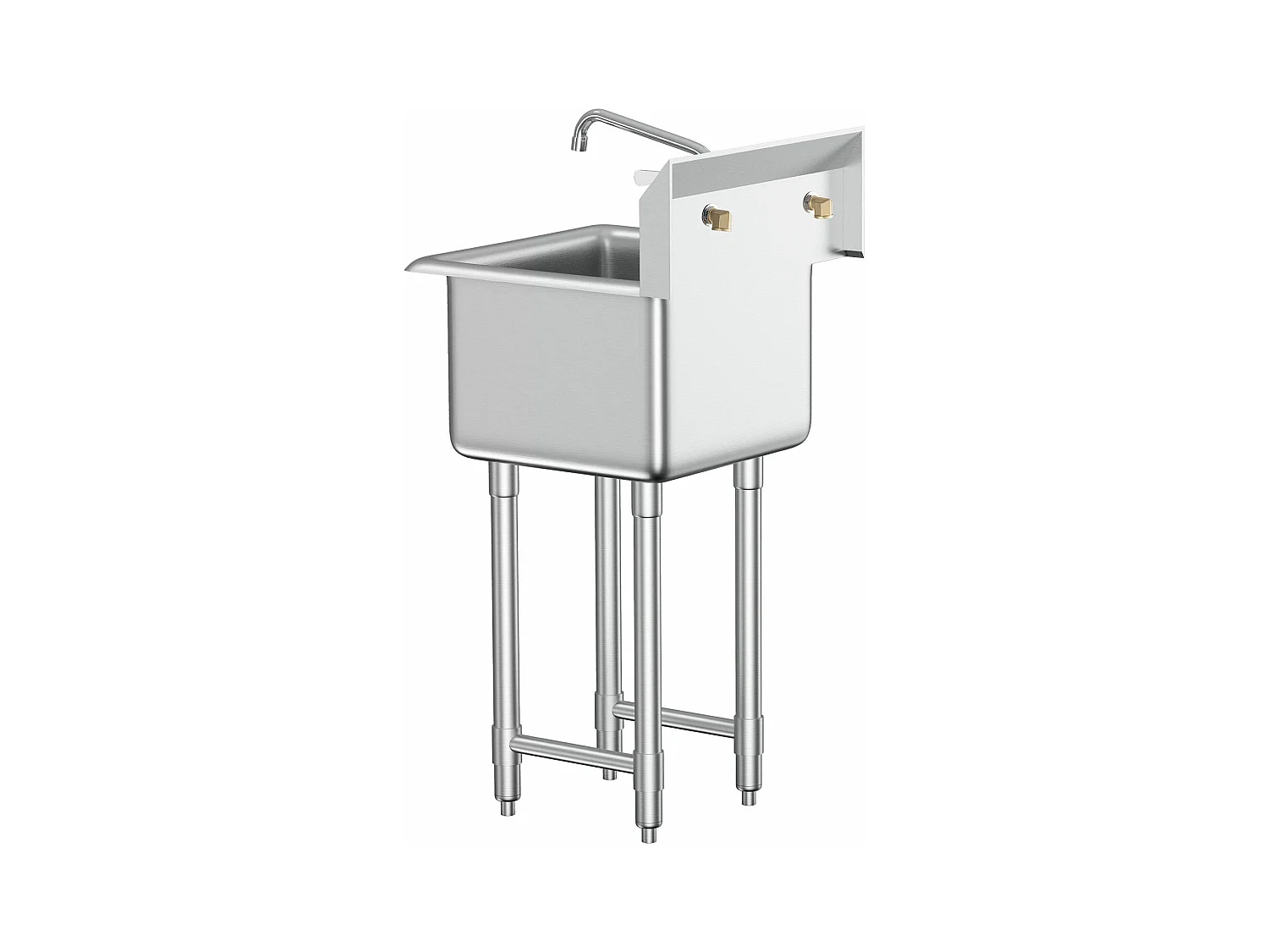 Évier Utilitaire, SucceBuy Évier Utilitaire et de Préparation 45.7x104.1CM 1 Compartiment avec Dosseret en Acier Inoxydable