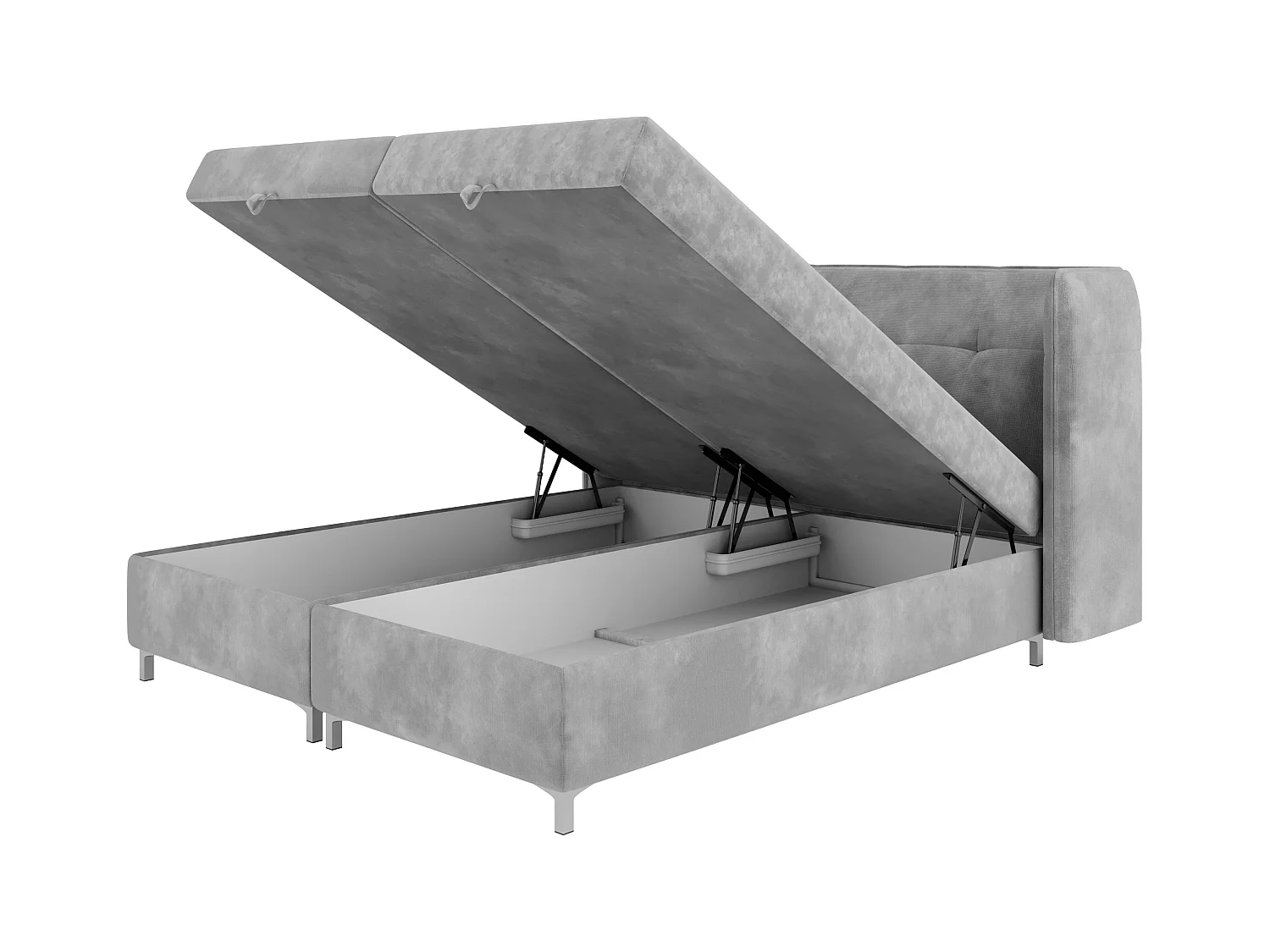 AX LIVING Boxspringbett 180x200 mit Bettkasten Salvio in Creme