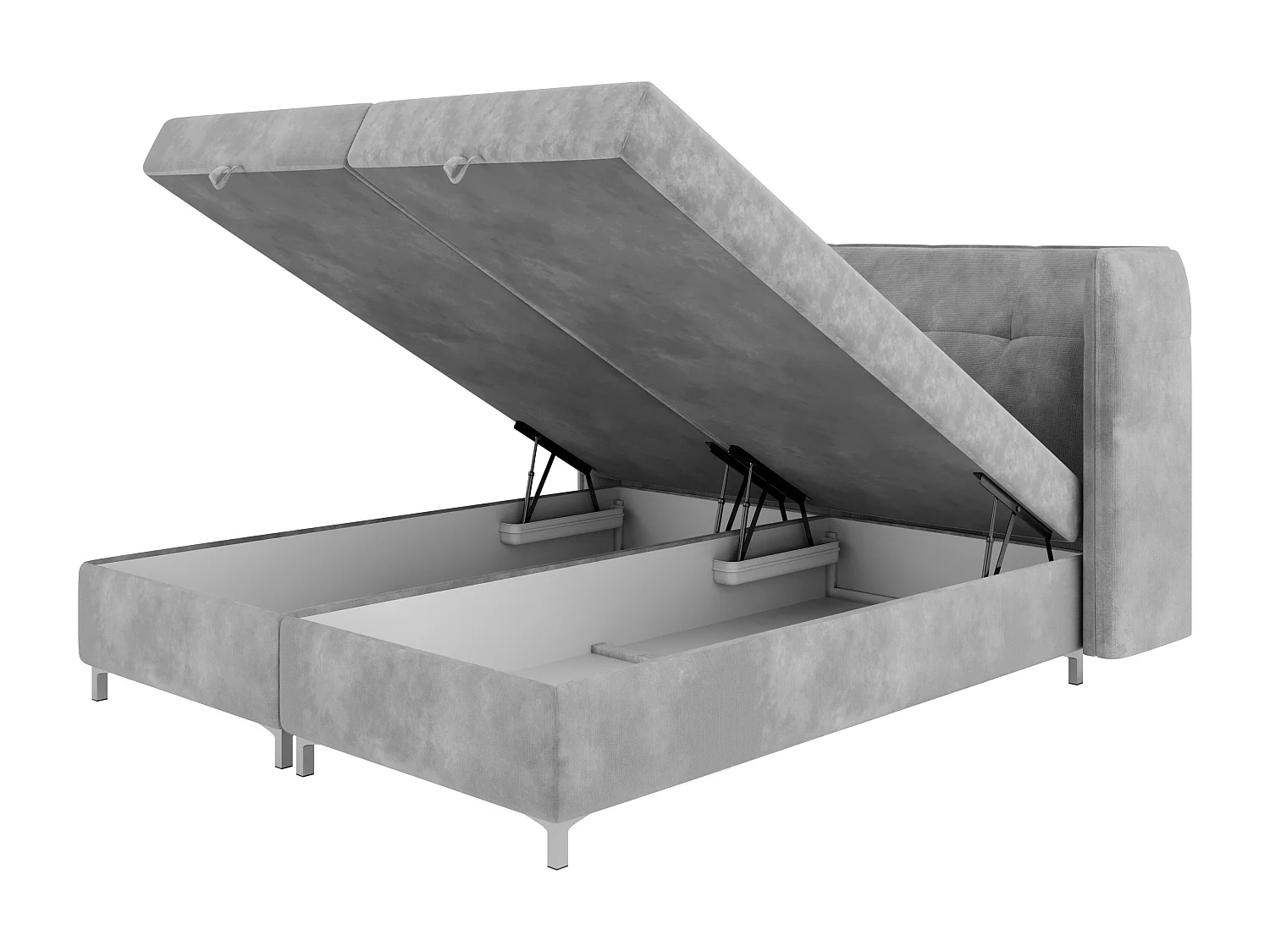 AX LIVING Boxspringbett 160x200 mit Bettkasten Salvio in Creme