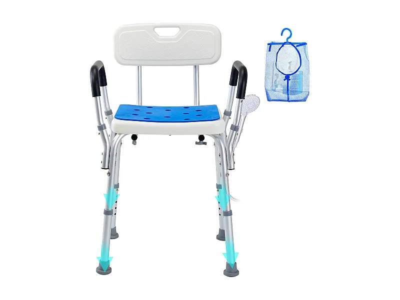 Chaise de Douche SucceBuy Chaise de Douche Robuste de 400 lb avec Hauteur Réglable, Surface Antidérapante, Idéale pour la Baignoire et la Douche