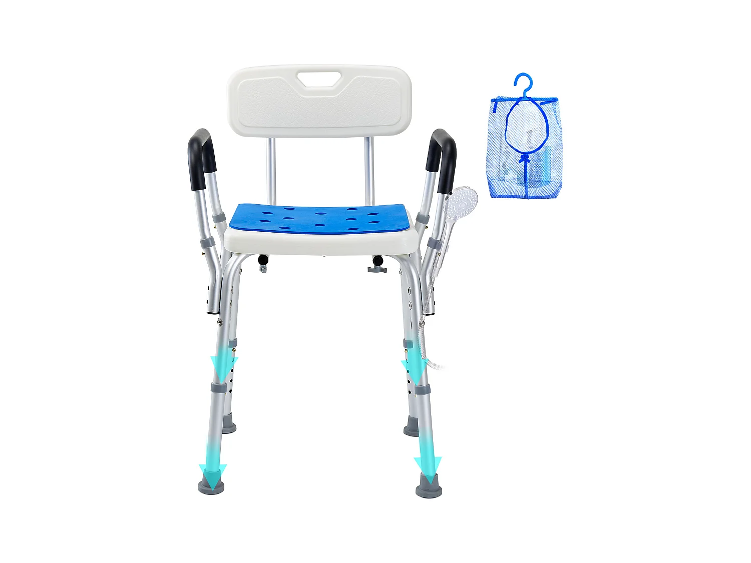 Chaise de Douche SucceBuy Chaise de Douche Robuste de 400 lb avec Hauteur Réglable, Surface Antidérapante, Idéale pour la Baignoire et la Douche