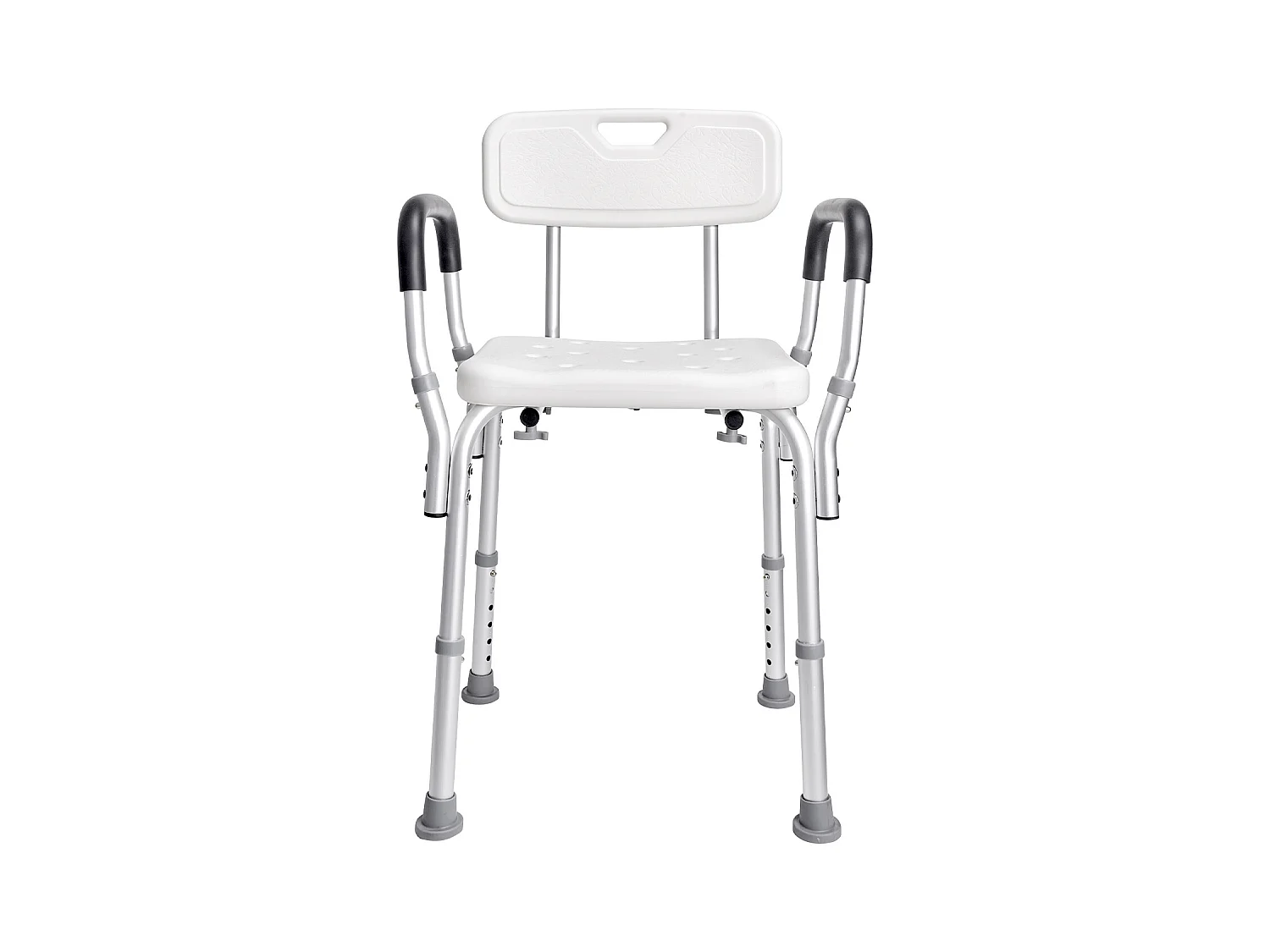 Chaise de Douche SucceBuy avec Dossier et Accoudoirs, Banc de Bain à Hauteur Réglable, Capacité de 350 lb