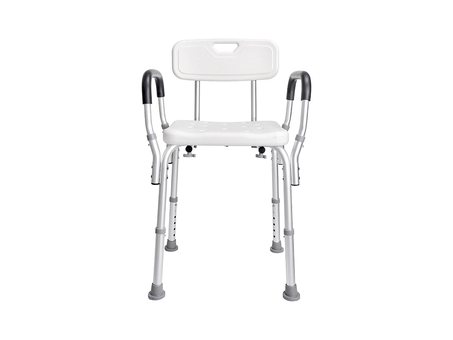 Chaise de Douche SucceBuy avec Dossier et Accoudoirs, Banc de Bain à Hauteur Réglable, Capacité de 350 lb