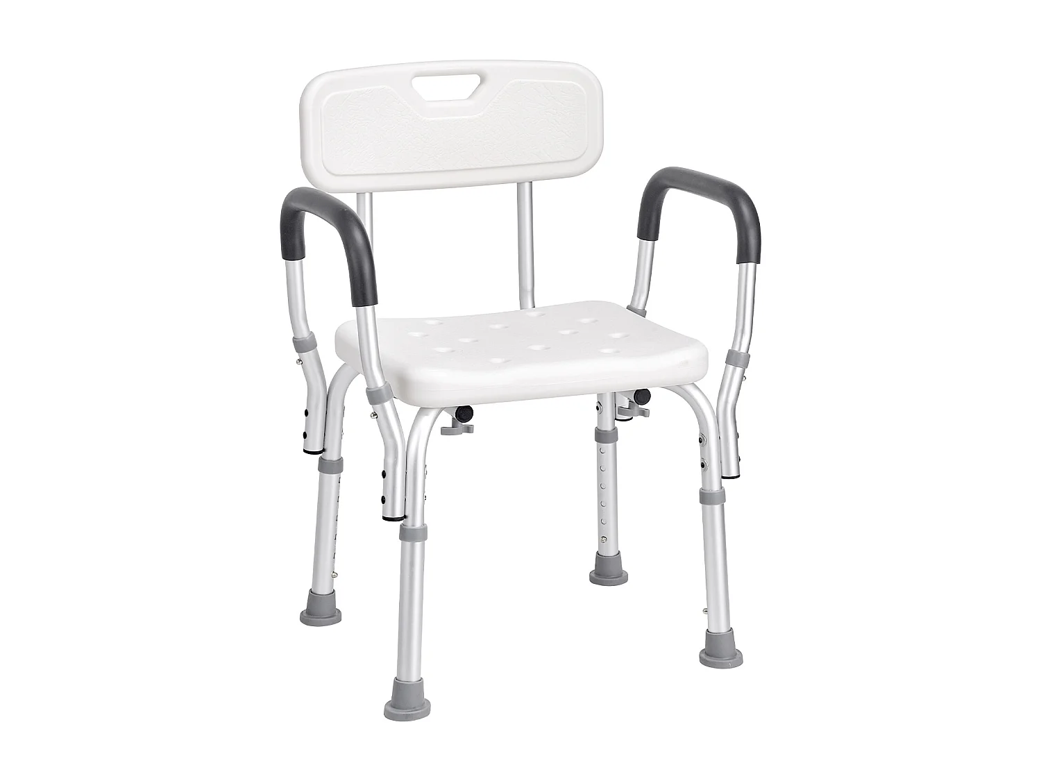 Duschstuhl SucceBuy Duschstuhl mit Rückenlehne und Armlehnen, Höhenverstellbare Badebank, 158 kg Tragkraft