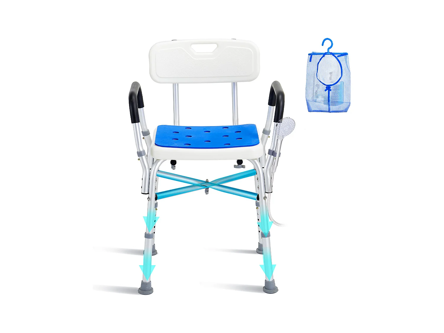 Chaise de Douche SucceBuy Chaise de Douche Robuste de 400 lb avec Hauteur Réglable, Spécialement Conçue pour un Confort Accru Dans la Baignoire