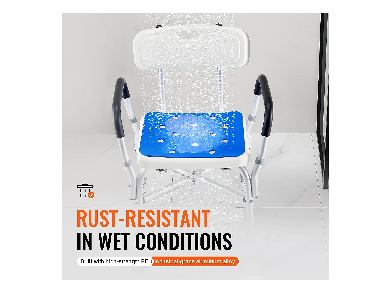 Chaise de Douche SucceBuy Chaise de Douche Robuste de 400 lb avec Hauteur Réglable, Spécialement Conçue pour un Confort Accru Dans la Baignoire