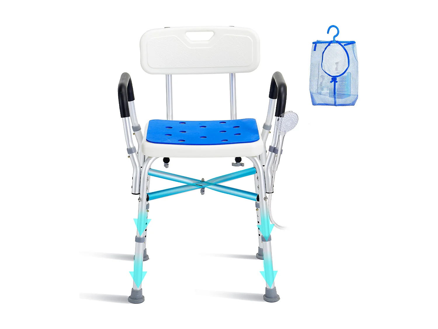 Chaise de Douche SucceBuy Chaise de Douche Robuste de 400 lb avec Hauteur Réglable, Spécialement Conçue pour un Confort Accru Dans la Baignoire