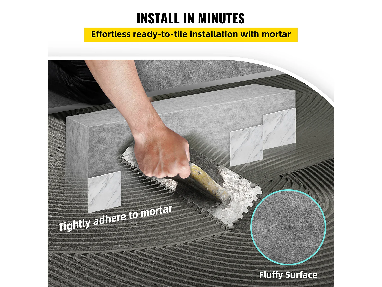 Duschhocker, SucceBuy Rechteckige Duschbank 120x40x50 CM, Fertig zum Befliesen, Wasserfest