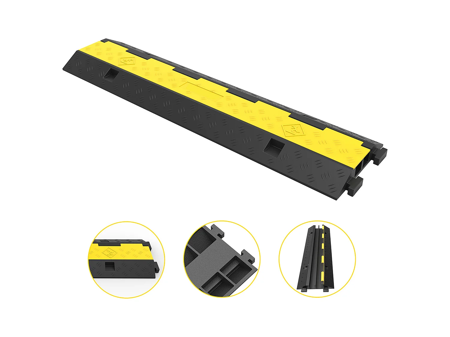 Rampe de Protection de Câble de Ralentisseur de Vitesse SucceBuy 4 Pièces 2 Câbles en Caoutchouc 101.6cm x 24.6cm x 5.1cm