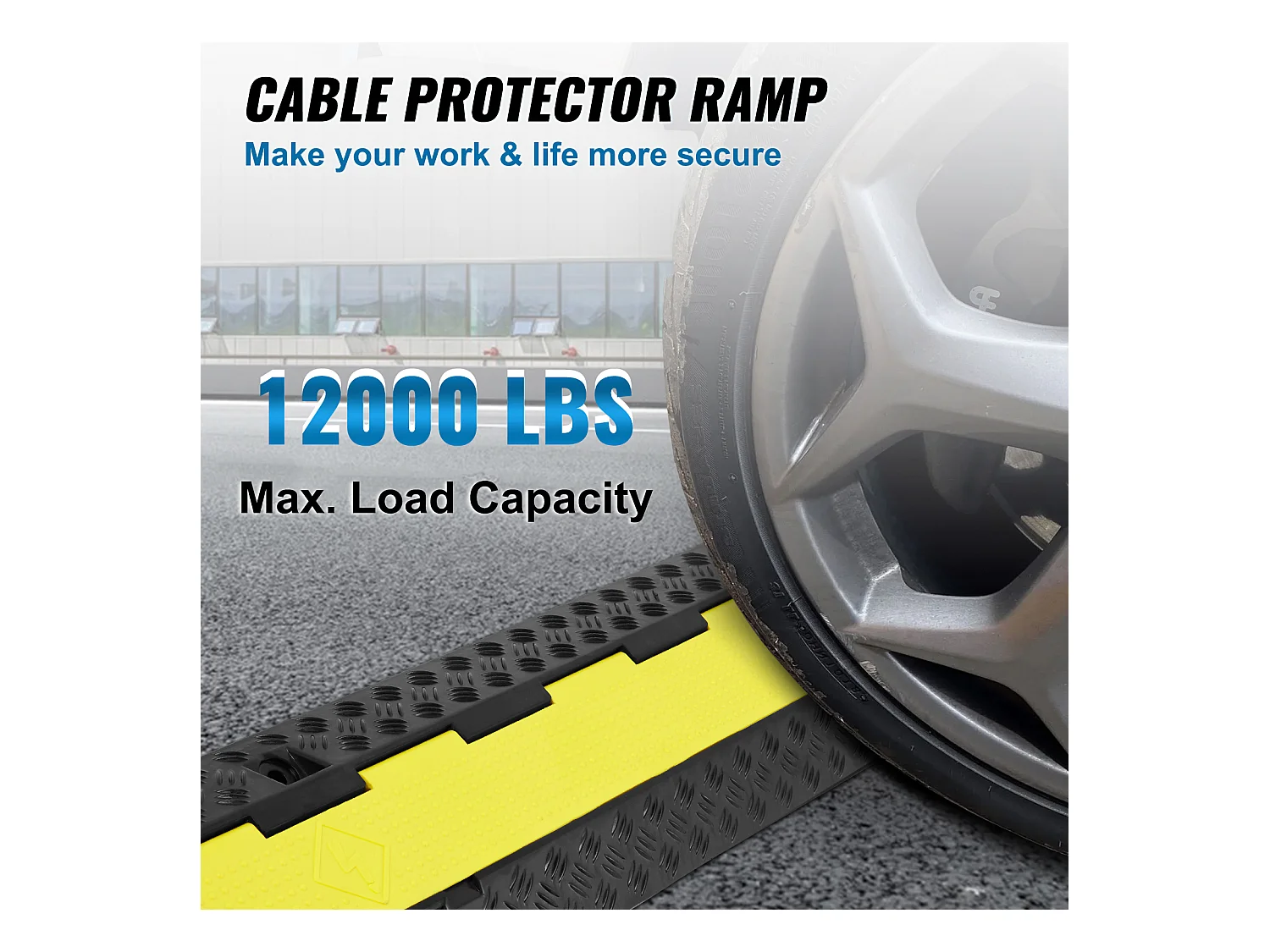 Kabelschutzrampe 3PC SucceBuy, 2 Kanäle, 12000 lbs Tragkraft, Drahtabdeckung