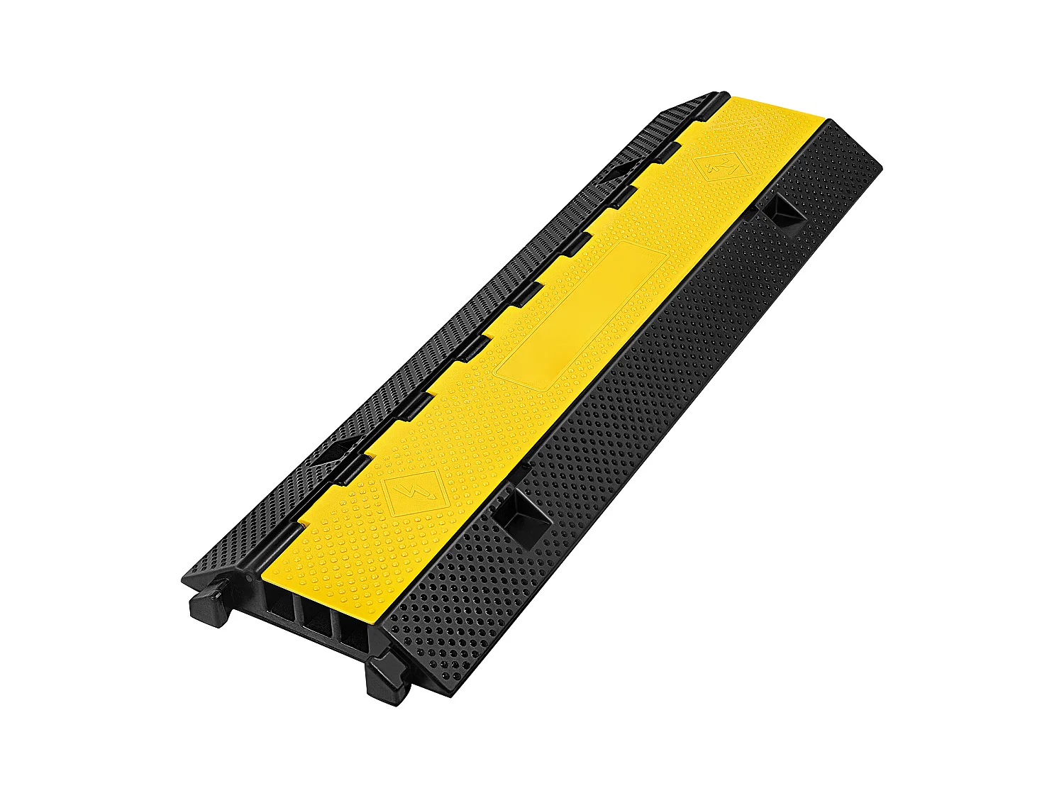Rampe de Protection de Câble en Caoutchouc à 3 Canaux SucceBuy, Ralentisseur de Vitesse Robuste, Cache-Câble pour Allée, Tuyau et Protection de Câble