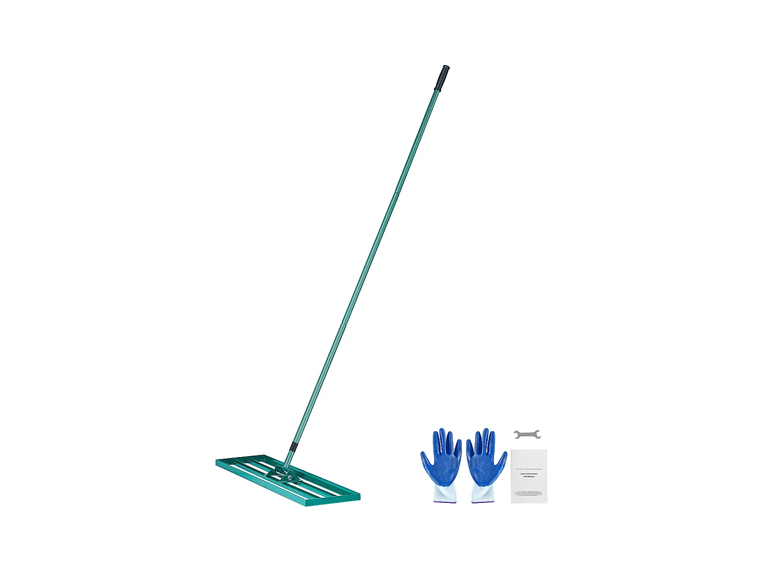 Rasennivellierungsrechen SucceBuy 121.9 cm x 25.4 cm mit 198.1 cm Stahlgriff