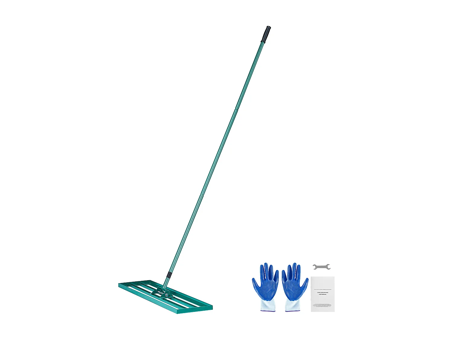 Râteau de Nivellement de Pelouse SucceBuy 121.9 cm x 25.4 cm avec Manche en Acier 198.1 cm