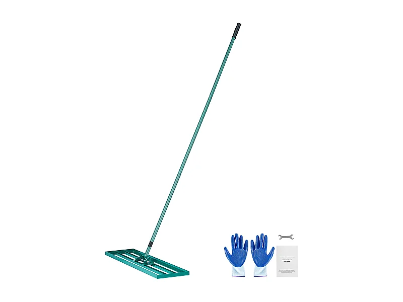 Râteau de Nivellement de Pelouse SucceBuy 121.9 cm x 25.4 cm avec Manche en Acier 198.1 cm