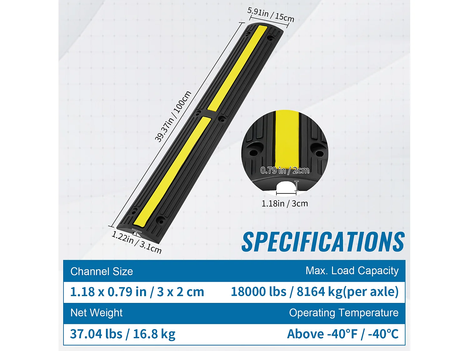 Cable Protector Ramp 99 cm SucceBuy 4-Pack 18000 Libbre Rallentatore