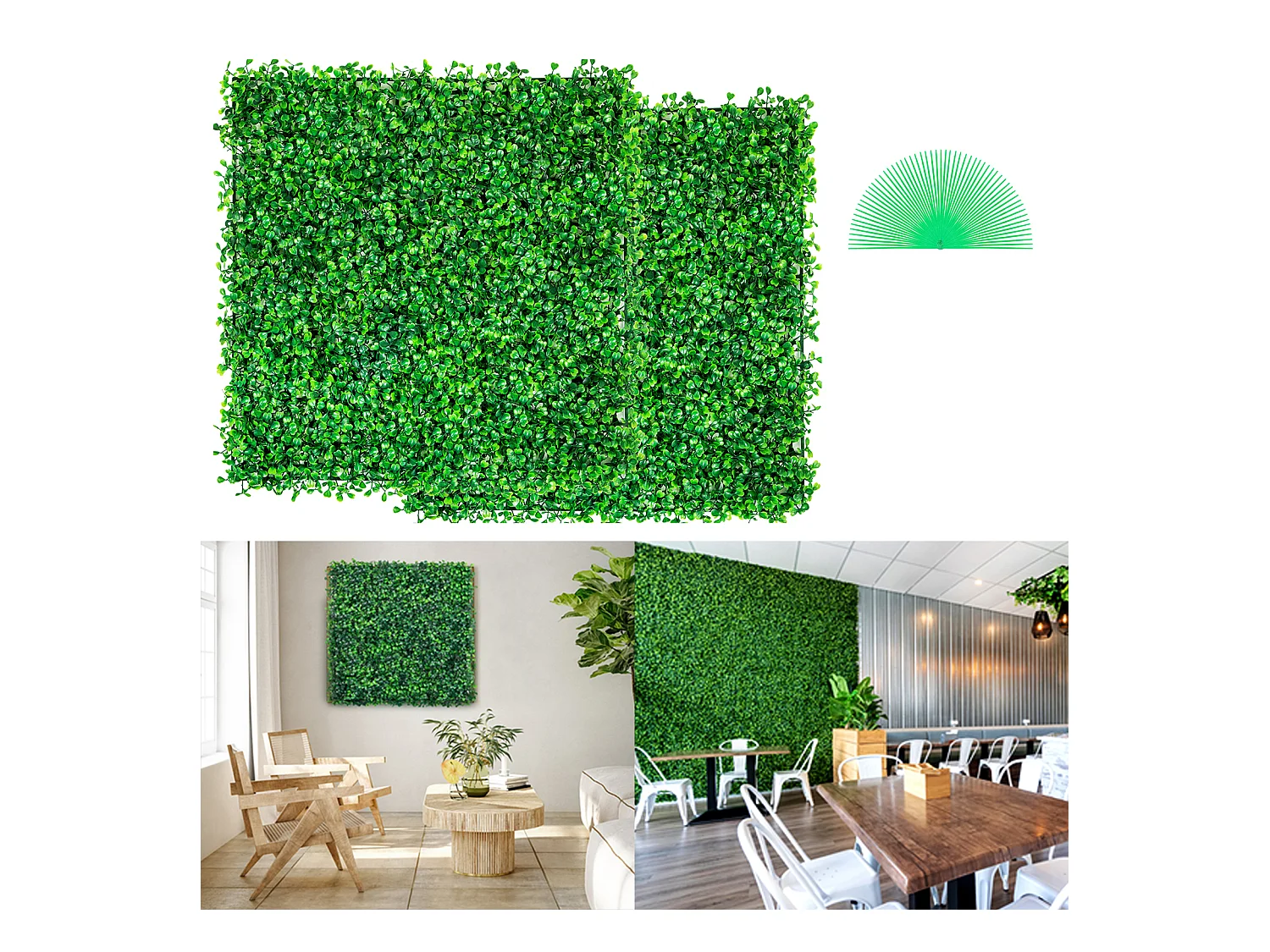 Panneau de Buis Artificiel SucceBuy 12 pièces 25.4cm x 25.4cm Tapis Mural de Haie D'herbe pour Clôture