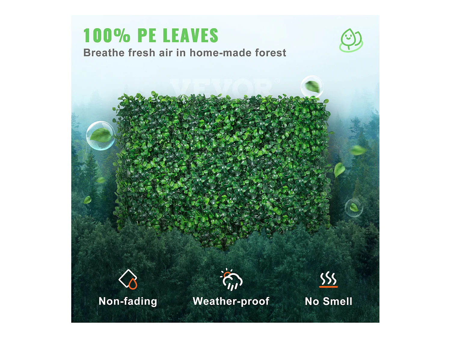 Panneau de Buis Artificiel SucceBuy 12 pièces 25.4cm x 25.4cm Tapis Mural de Haie D'herbe pour Clôture