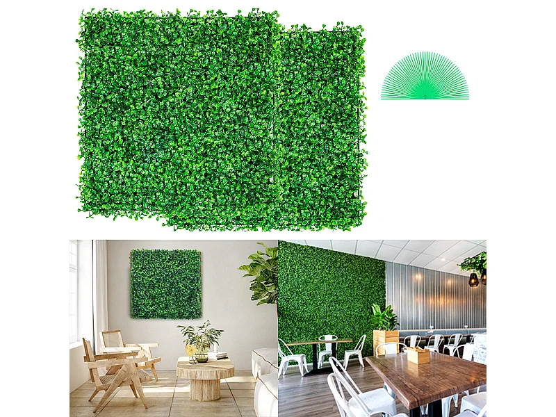 Kunstmatige Buxus Paneel SucceBuy 12 stuks 25,4 cm x 25,4 cm Grashaag Muurmat voor Hek