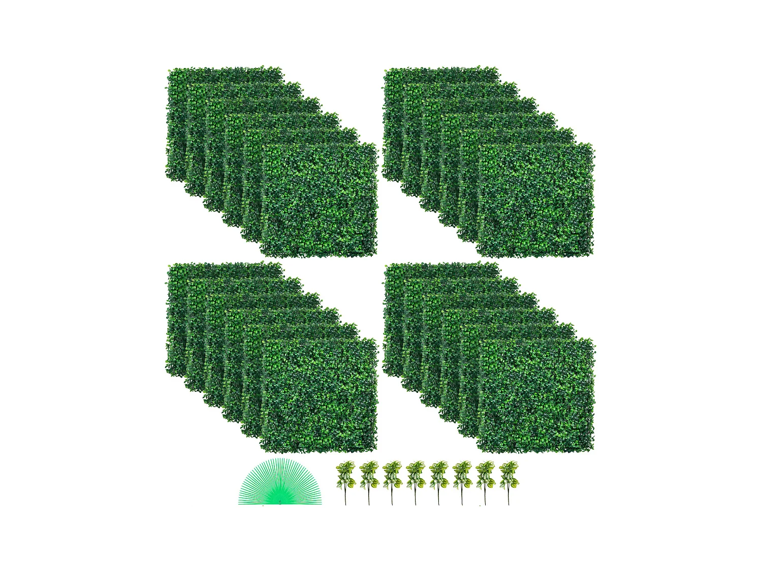 Panneaux de Buis Artificiels SucceBuy UV 24 pièces 50.8cm x 50.8cm Clôture Murale de Haie