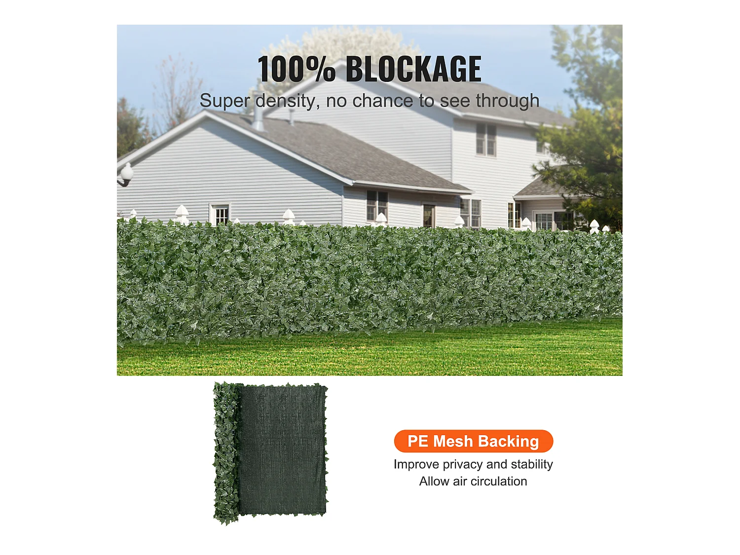 Panneaux de Buis Artificiels SucceBuy Clôture en Feuilles de Lierre Artificielles 149.8cm x248.9cm avec Support en Tissu Maillé