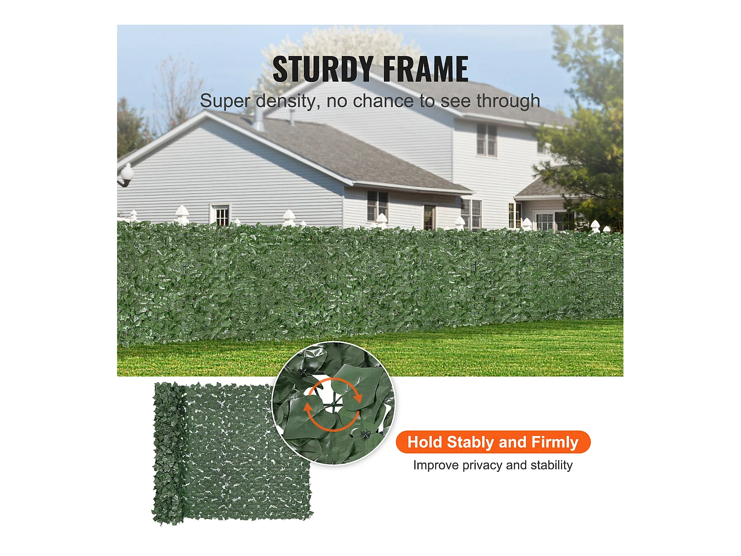 Panneaux de Buis Artificiels SucceBuy Panneau Décoratif de Clôture D'intimité en Feuilles de Lierre Artificiel 149.8cm x 248.9cm