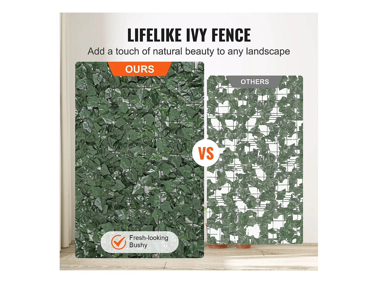 Panneaux de Buis Artificiels SucceBuy Panneau Décoratif de Clôture D'intimité en Feuilles de Lierre Artificiel 149.8cm x 248.9cm