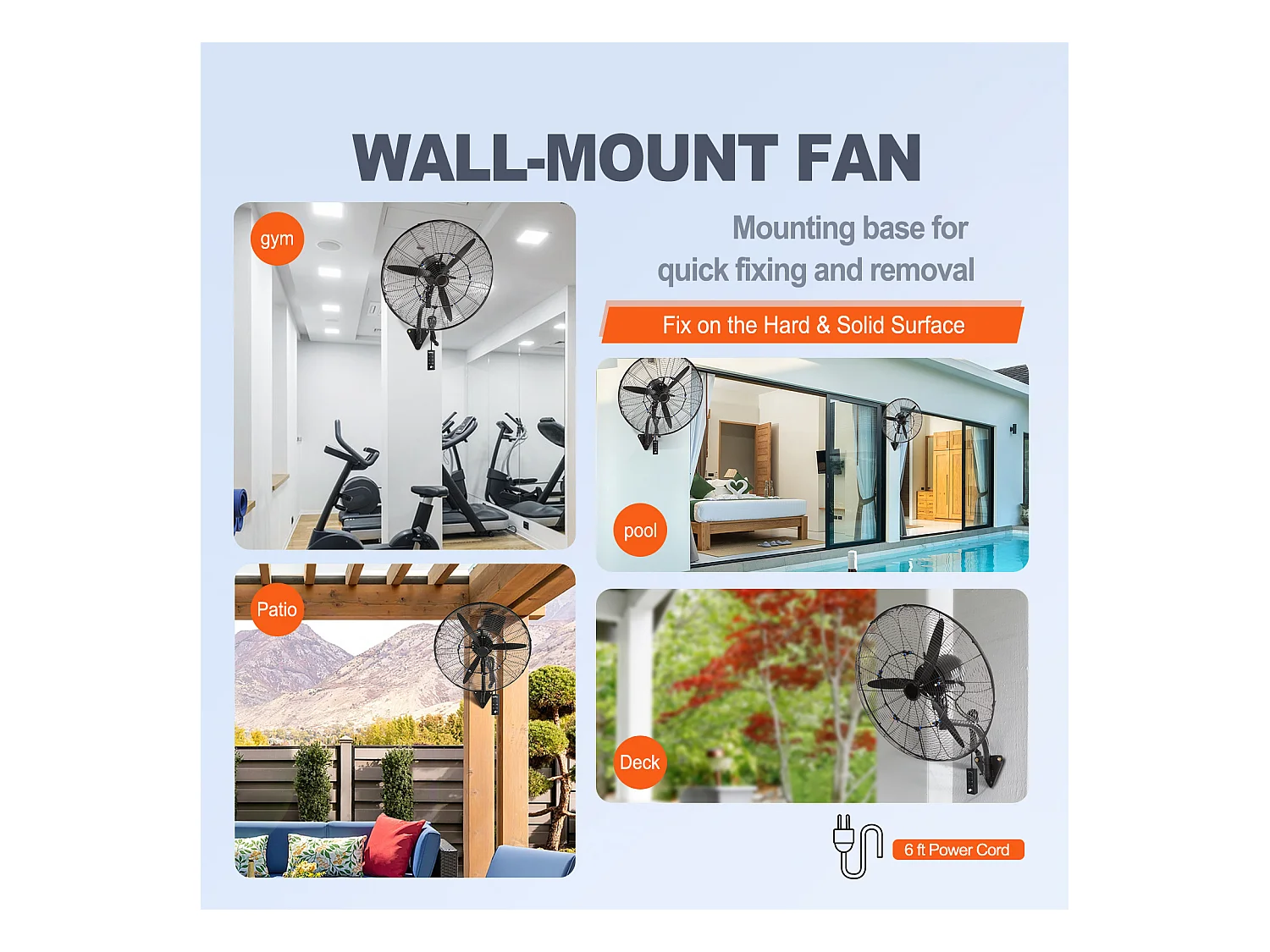 Nebelventilator, SucceBuy 74,9 CM 9500 CFM 3-Gang-Nebelventilator zur Wandmontage