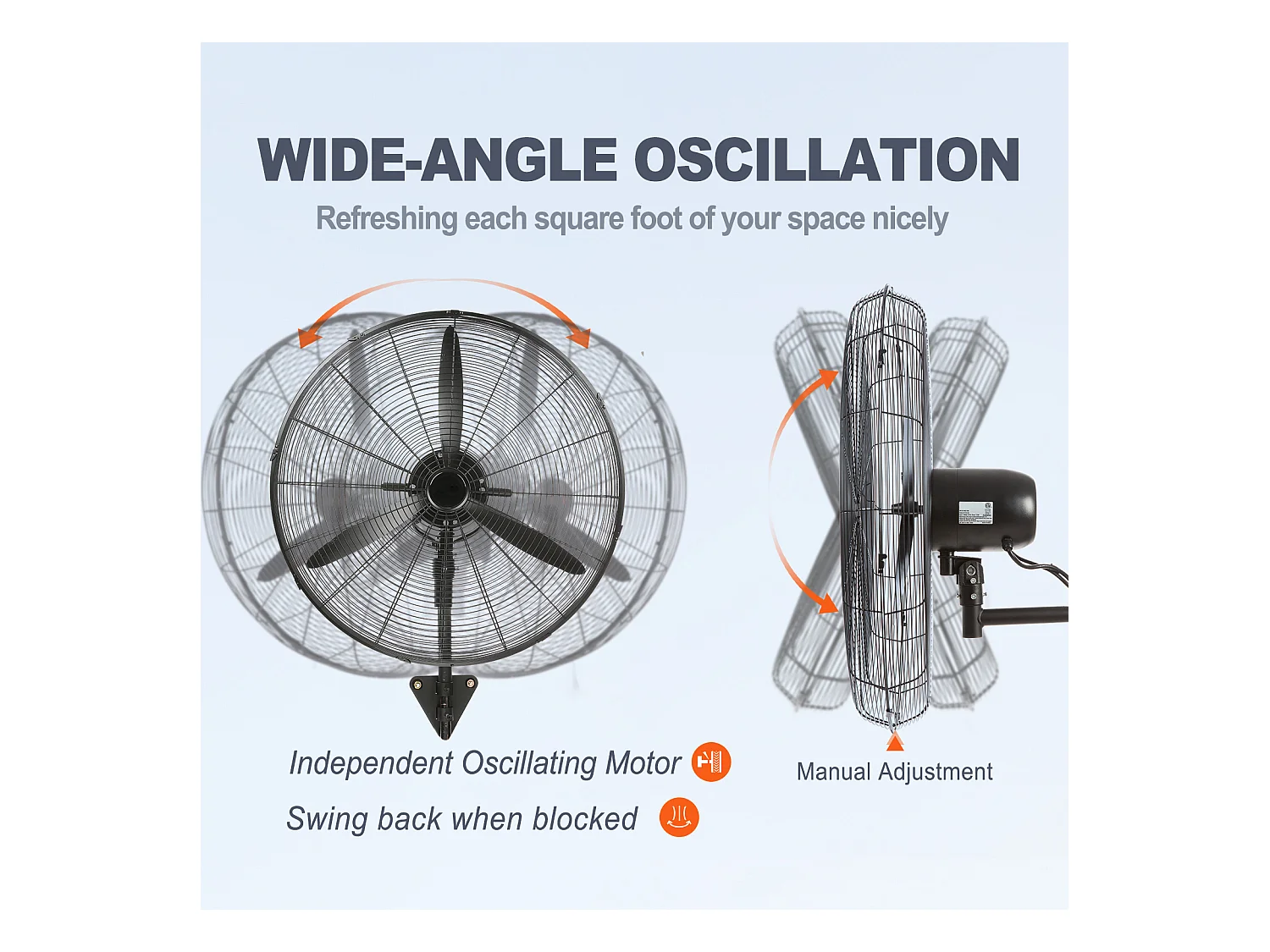 Nebelventilator, SucceBuy 74,9 CM 9500 CFM 3-Gang-Nebelventilator zur Wandmontage