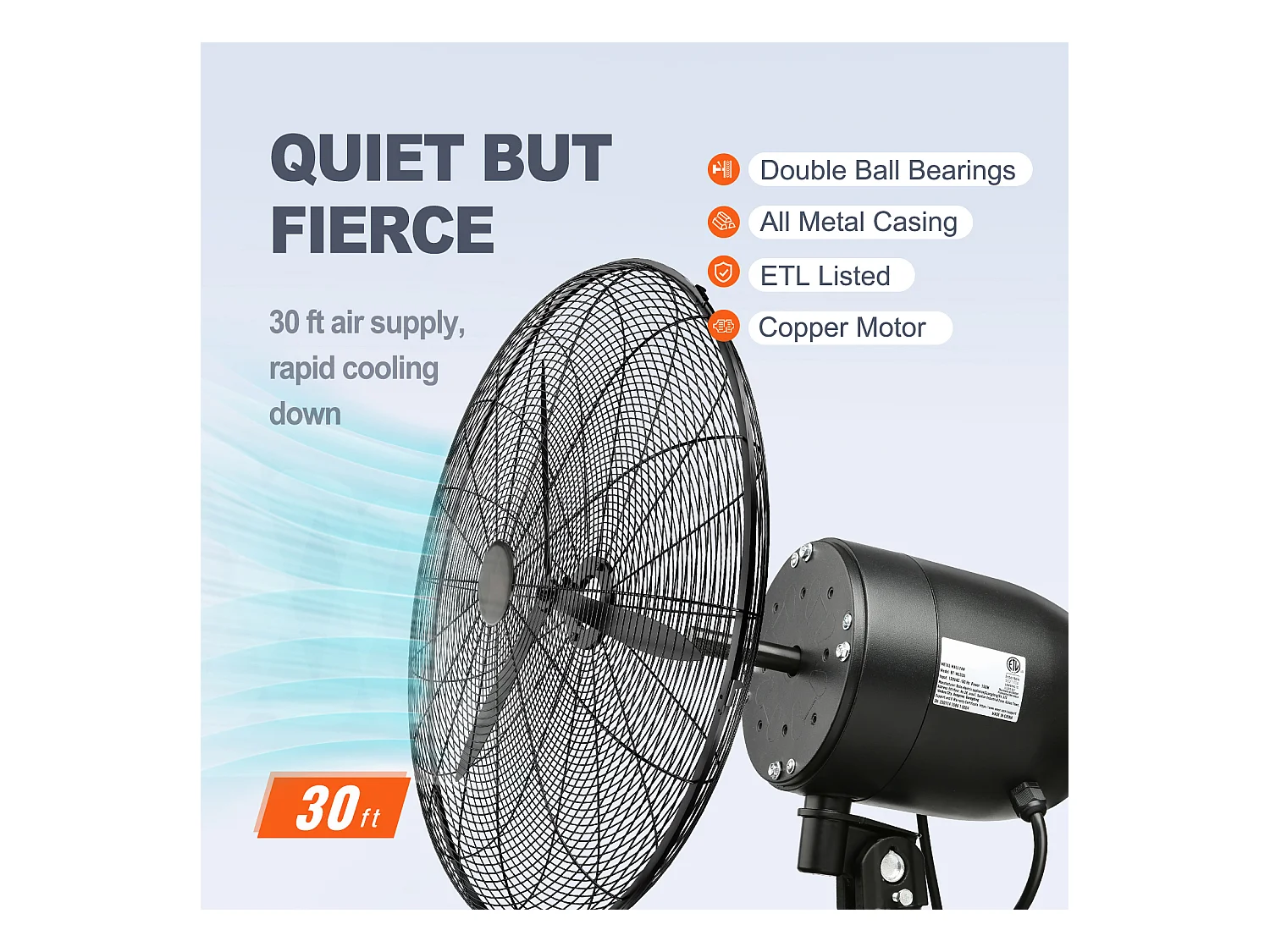 Nebelventilator, SucceBuy 74,9 CM 9500 CFM 3-Gang-Nebelventilator zur Wandmontage