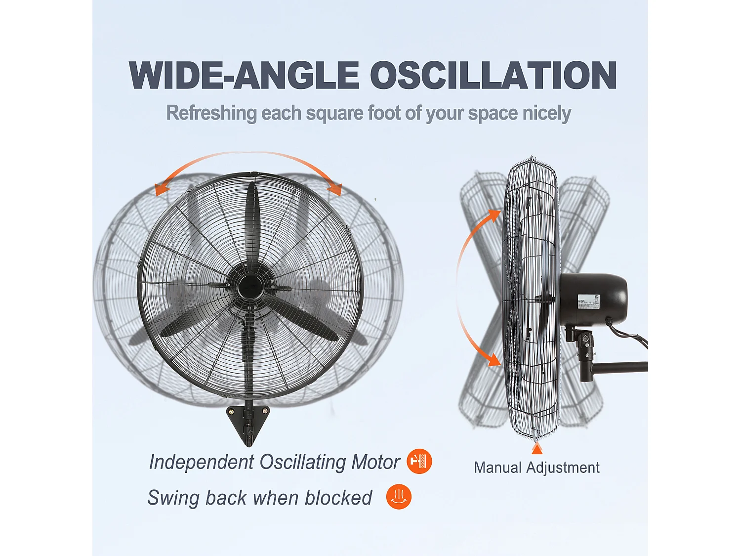 Mistventilator, SucceBuy 74,9 CM 9500 CFM 3-snelheden Wandgemonteerde Mistventilator