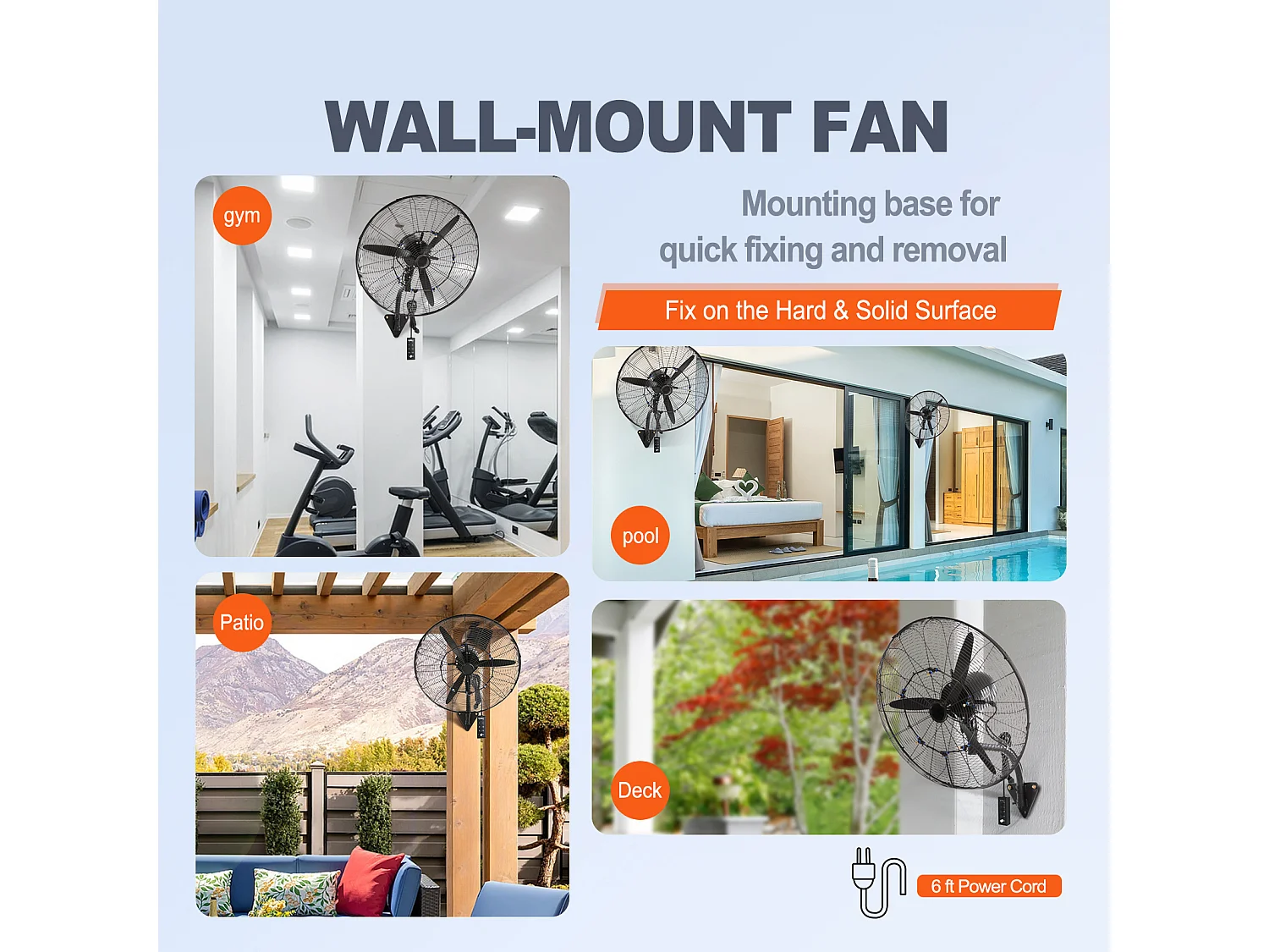 Ventilateur Brumisateur, SucceBuy Ventilateur à Brume Oscillante 60.96 CM 3 Vitesses 115 W en Métal